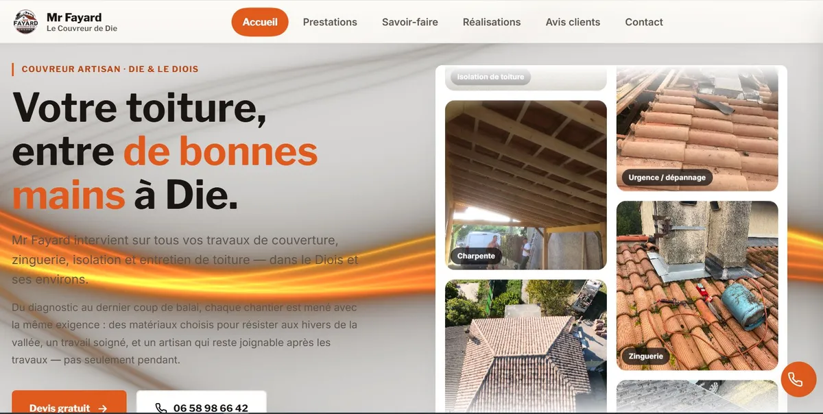 Page d'accueil du site Mr Fayard